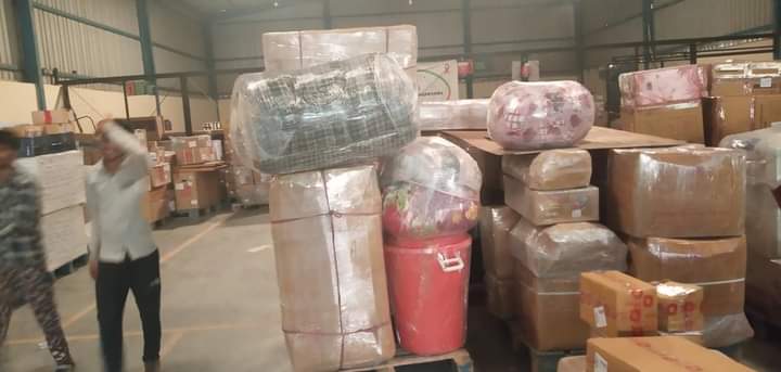 Loading furniture in truck