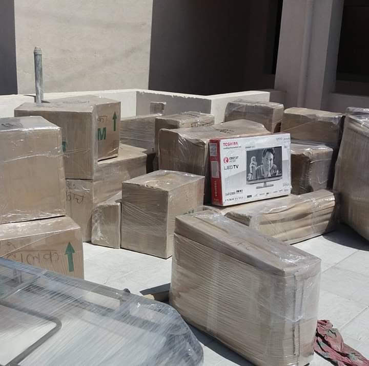 Careful furniture wrapping